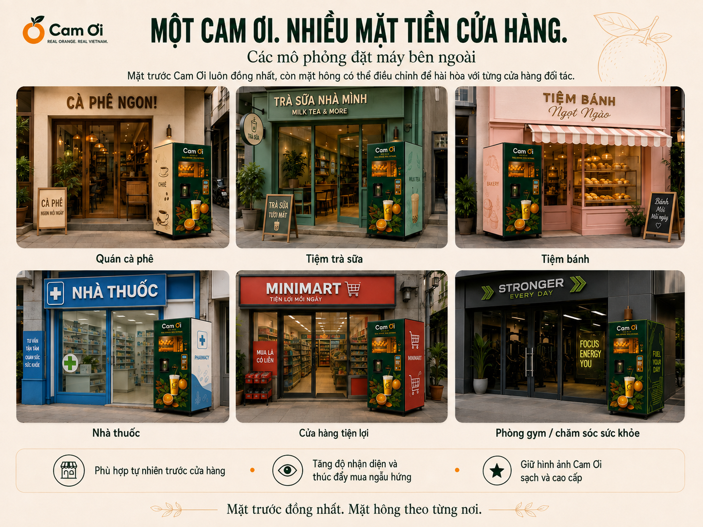 Hình dung tại các mặt tiền khác nhau
